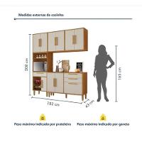Cozinha Completa 10 Portas 3 Gavetas Com Fruteira Lorena Kaiki Móveis - Nature/off White