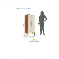 Armário Multiuso 2 Portas 3 Prateleira Paraná Kaiki Móveis - Nature/off