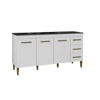 Balcão Atenas 3 Portas 3 Gavetas Kaiki Móveis - Branco - 2