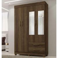 Guarda Roupa Copacabana New 4 Portas Com Espelho Benetil Móveis - Imbuia - 1