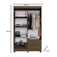 Guarda Roupa Copacabana New 4 Portas Com Espelho Benetil Móveis - Imbuia - 2