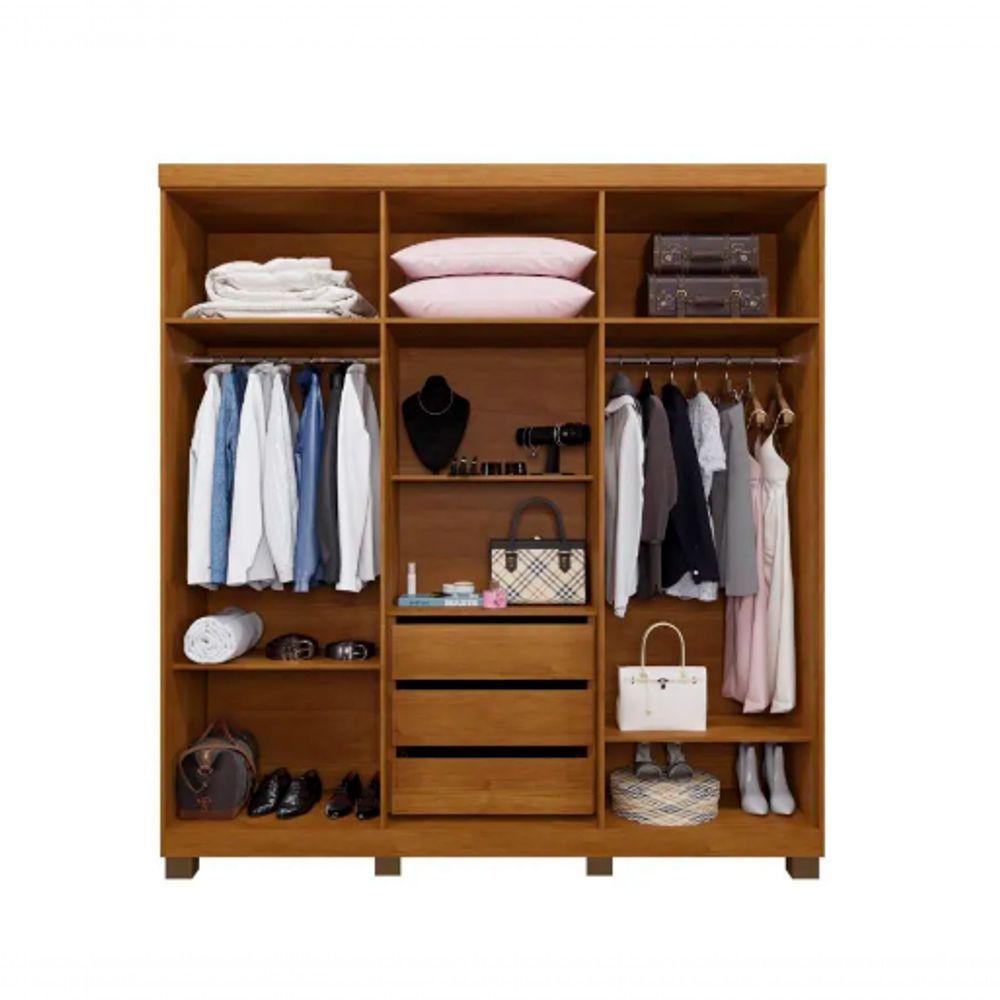 Guarda Roupa Milão 6 Portas 100% Mdf Benetil Móveis - Cinamomo/off - 2