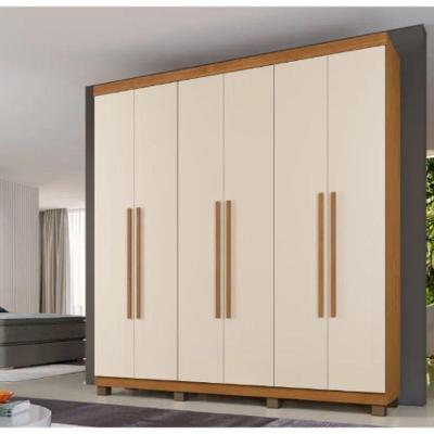 Guarda Roupa Casal Milão 6 Portas de Bater 3 Gavetas Cinamomo-off