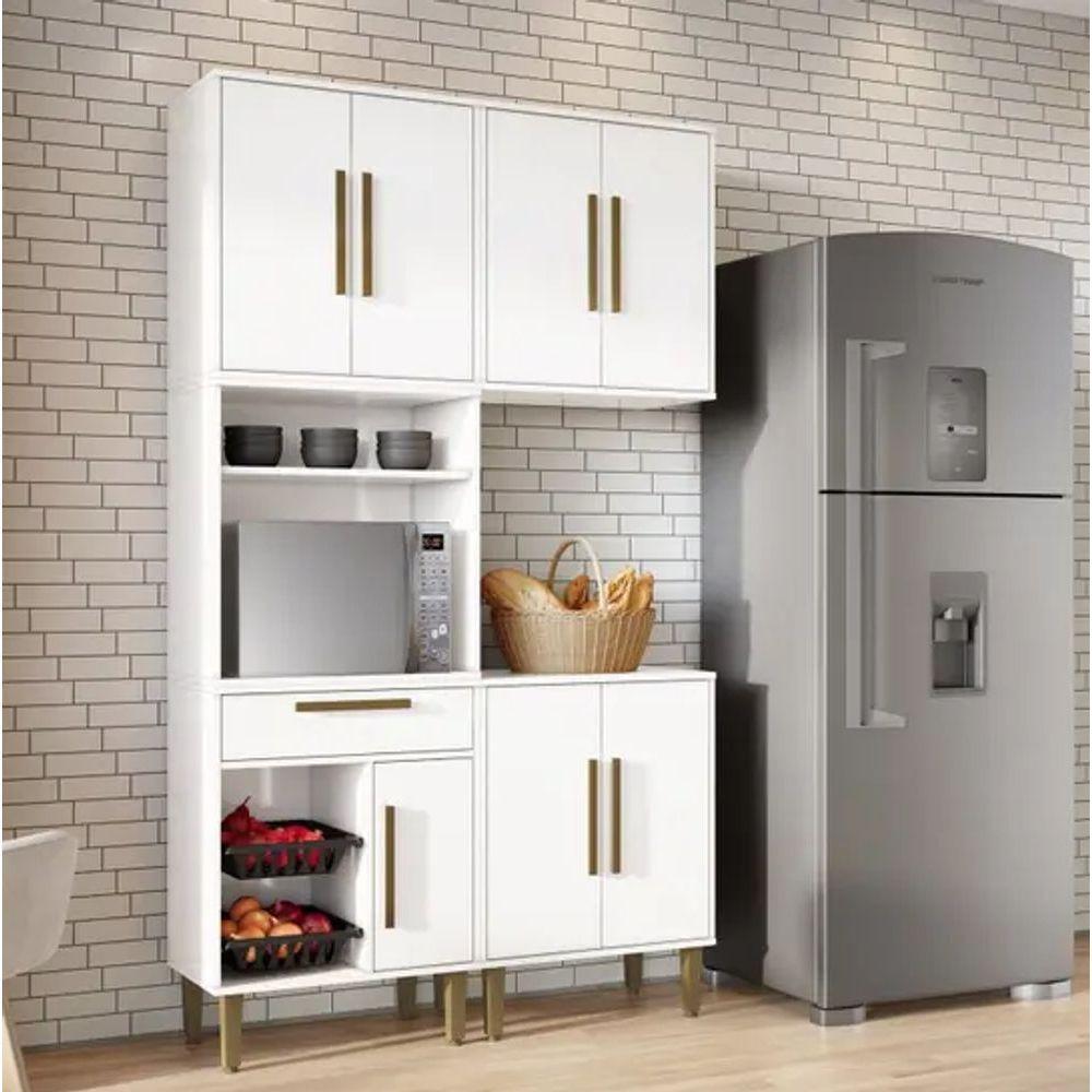 Cozinha Lorena 7 Pts C/ Fruteira Kaiki Móveis - Branco - 1