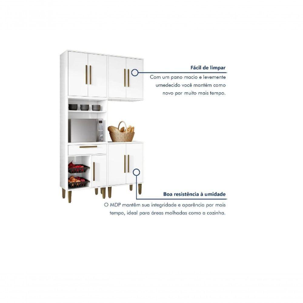 Cozinha Lorena 7 Pts C/ Fruteira Kaiki Móveis - Branco - 5