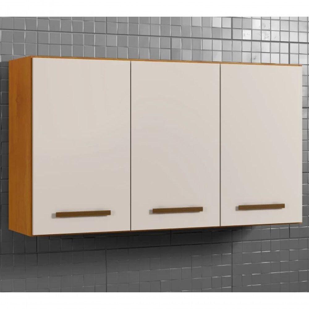 Armário Aéreo Etios 3 Portas Kaiki Móveis - Nature/off - 2