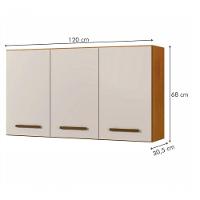 Armário Aéreo Etios 3 Portas Kaiki Móveis - Nature/off - 4