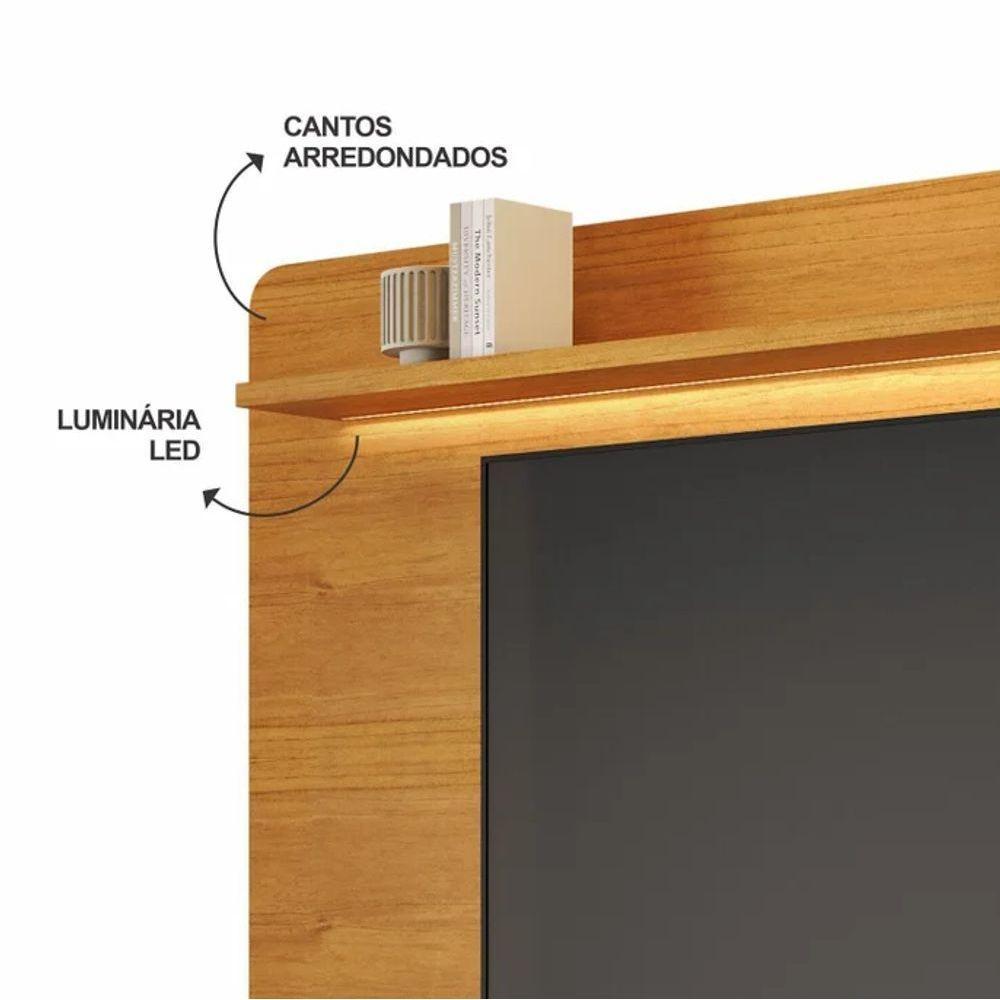 Rack Com Painel Tv 70" Cristal Jcm Movelaria - Cinamomo/off - 4
