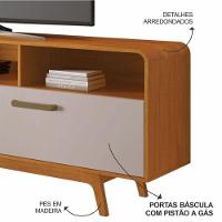 Rack Com Painel Tv 70" Cristal Jcm Movelaria - Cinamomo/off - 5