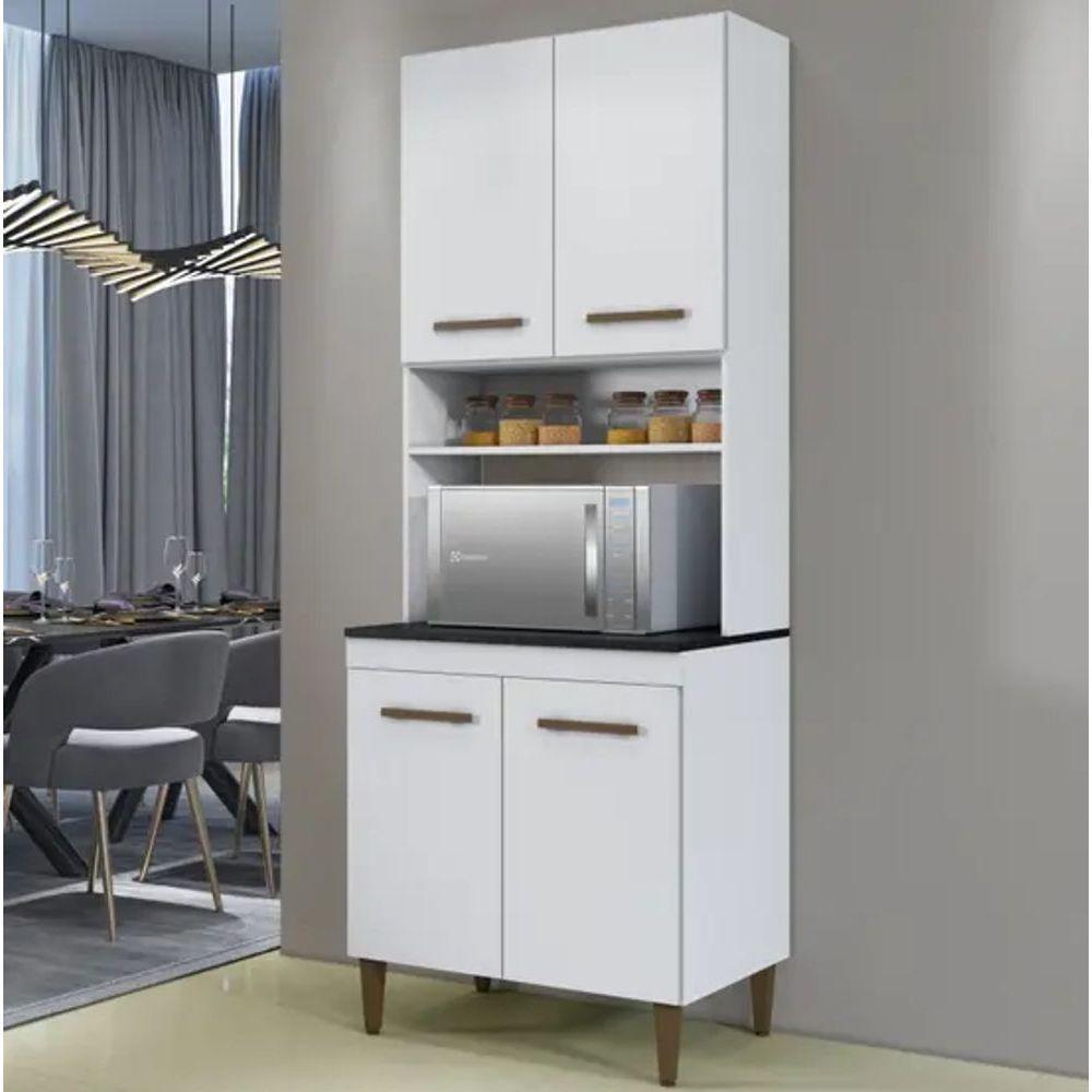 Paneleiro Torre Quente Atenas 4 Portas Kaiki Móveis - Branco - 1