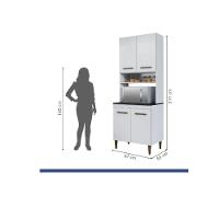 Paneleiro Torre Quente Atenas 4 Portas Kaiki Móveis - Branco - 4