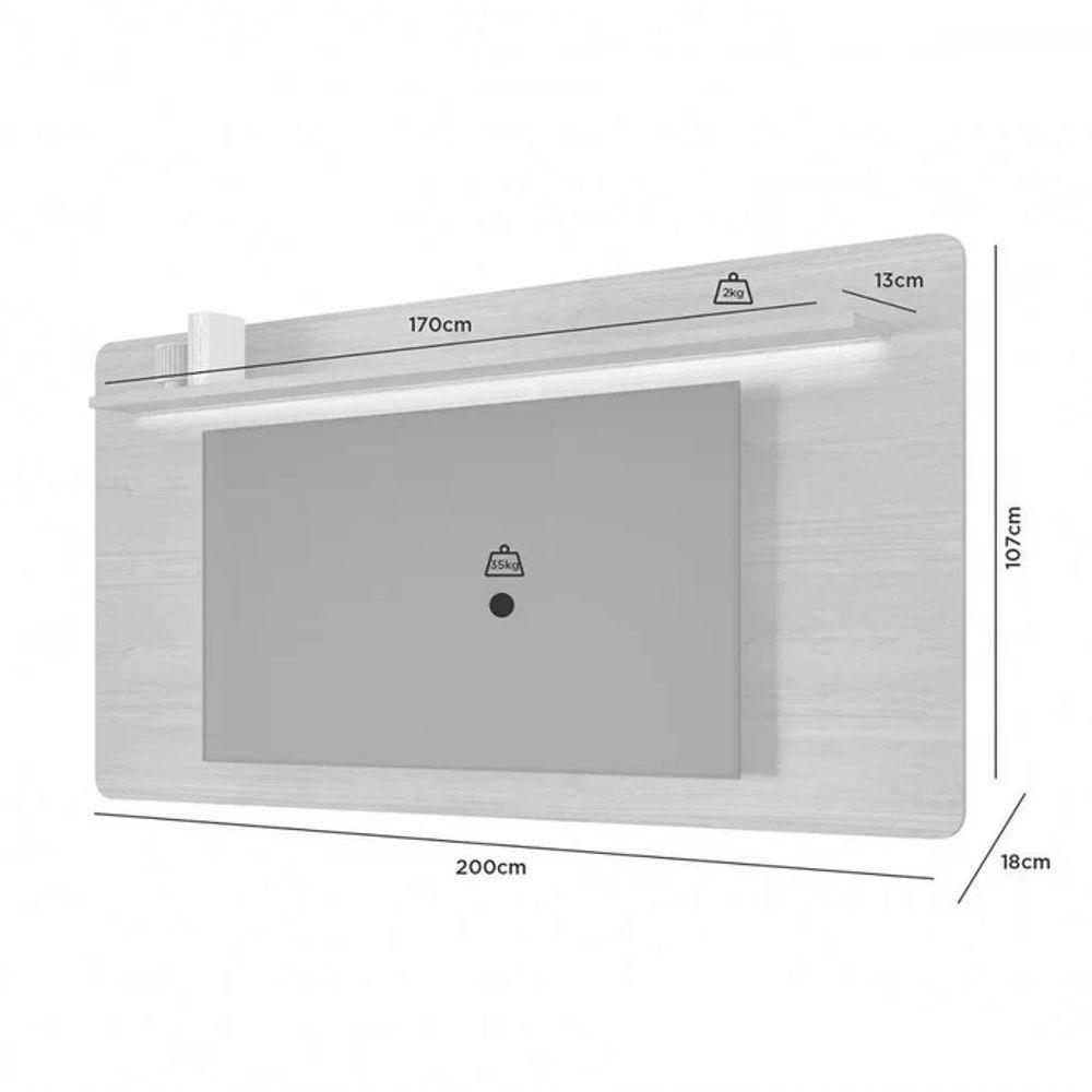 Painel Para Tv Até 70" Cristal Jcm Movelaria - Cinamomo - 2