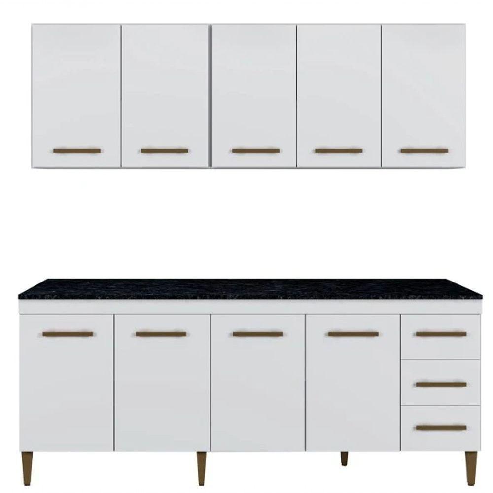 Cozinha Completa Atenas 9 Portas 3 Gavetas Kaiki Móveis - Branco - 2
