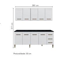 Cozinha Completa Atenas 9 Portas 3 Gavetas Kaiki Móveis - Branco