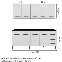 Cozinha Completa Atenas 9 Portas 3 Gavetas Kaiki Móveis - Branco - 5