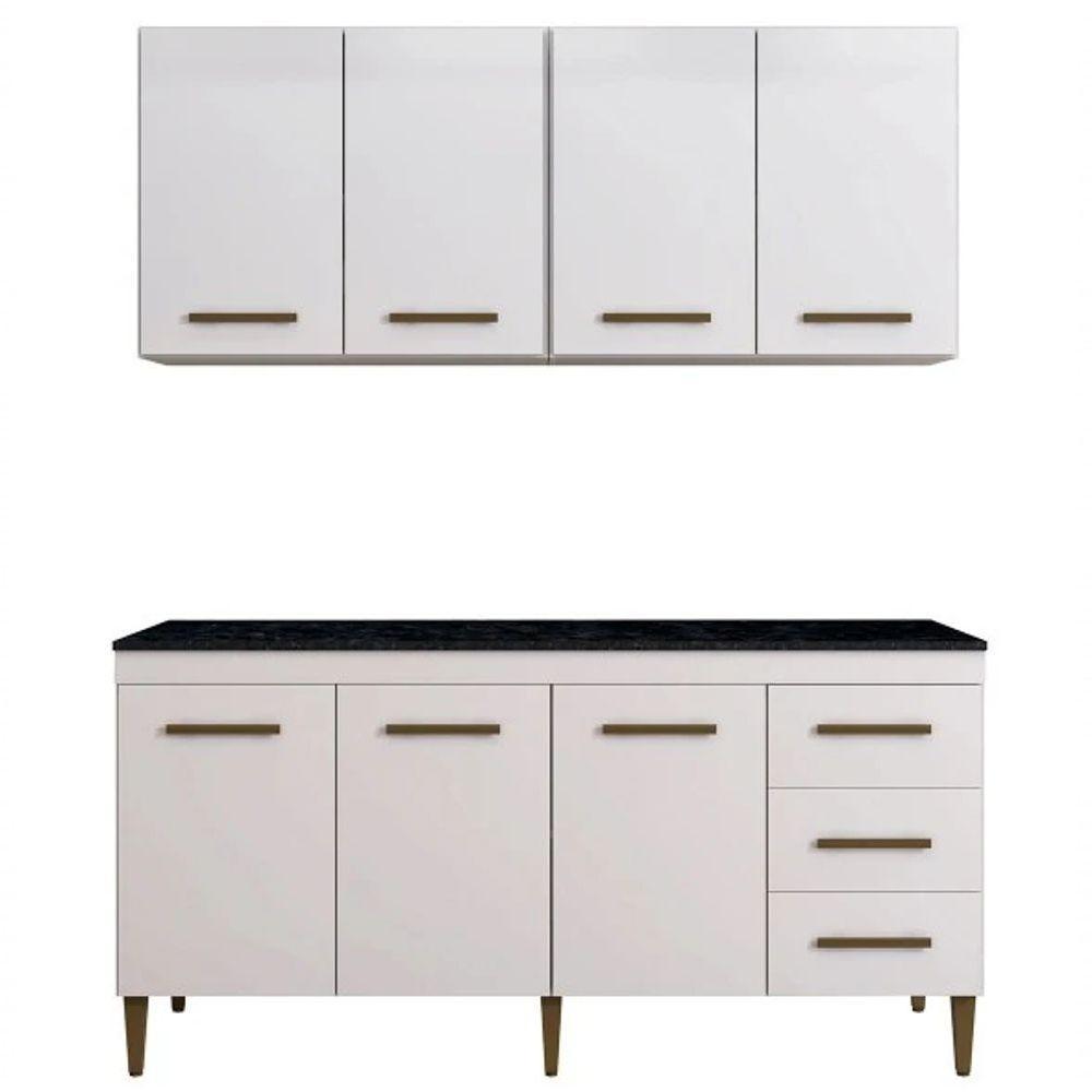 Cozinha Completa Atenas 7 Portas 3 Gavetas Kaiki Móveis - Branco - 2