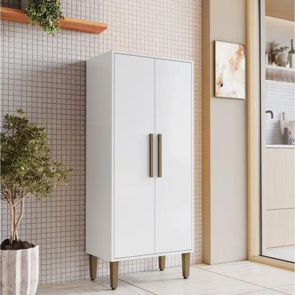 Armário Multiuso 2 Portas 3 Prateleira Paraná Kaiki Móveis - Branco - 1