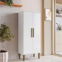 Armário Multiuso 2 Portas 3 Prateleira Paraná Kaiki Móveis - Branco - 1