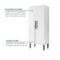 Armário Multiuso 2 Portas 3 Prateleira Paraná Kaiki Móveis - Branco - 2