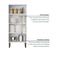 Armário Multiuso 2 Portas 3 Prateleira Paraná Kaiki Móveis - Branco - 3