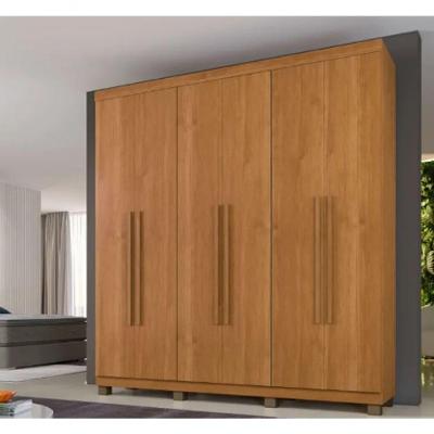Guarda Roupa Milão 6 Portas de Bater 3 Gavetas Cinamomo MDP Benetil Móveis