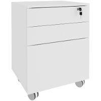 Gaveteiro Para Escritório 3 Gavetas Com Chave E Rodízios Branco - 1