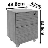 Gaveteiro Para Escritório 3 Gavetas Com Chave E Rodízios Branco - 3