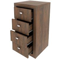 Gaveteiro Para Escritório 4 Gavetas Com Rodízios Rústico - 2