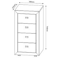 Gaveteiro Para Escritório 4 Gavetas Com Rodízios Rústico - 3