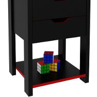 Gaveteiro Gamer Para Escritório 2 Gavetas 1 Prateleira Preto/vermelho - 5