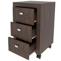 Gaveteiro Para Escritório 3 Gavetas Com Rodízios Rústico - 2