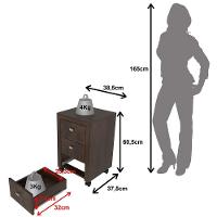 Gaveteiro Para Escritório 3 Gavetas Com Rodízios Rústico - 5