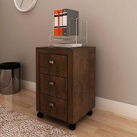 Gaveteiro Para Escritório 3 Gavetas Com Rodízios Rústico - 7