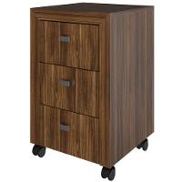 Gaveteiro Para Escritório 3 Gavetas Com Rodízios Nogal - 1