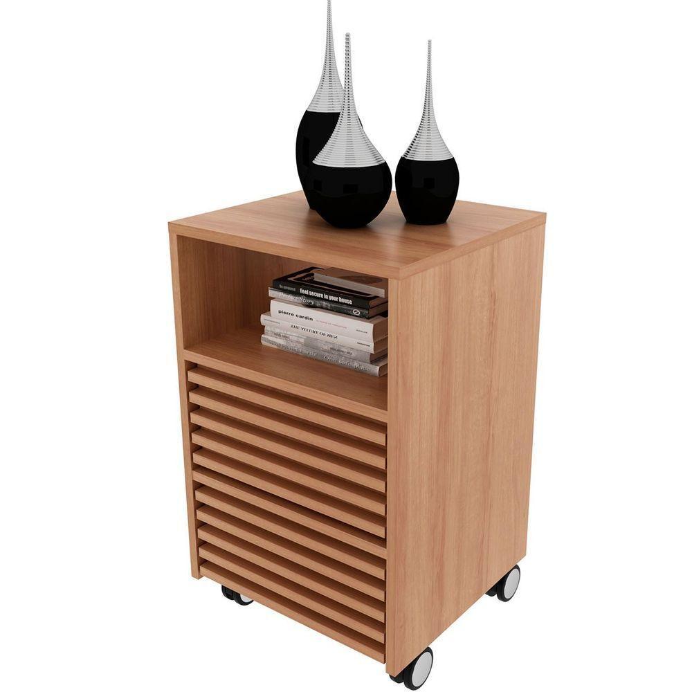 Gaveteiro Para Escritório 2 Gavetas Com Rodízios Amêndoa - 4