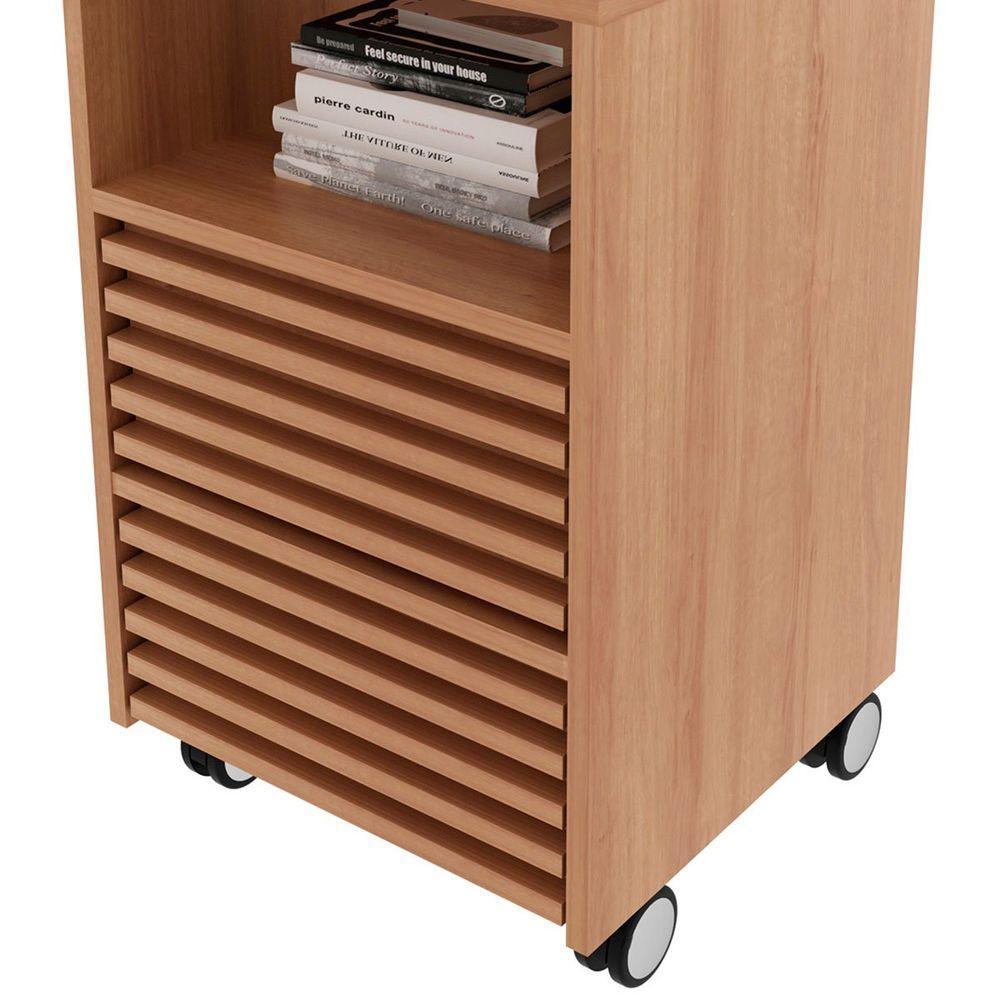 Gaveteiro Para Escritório 2 Gavetas Com Rodízios Amêndoa - 10