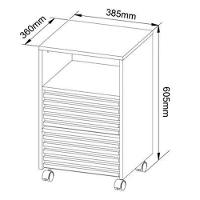 Gaveteiro Para Escritório 2 Gavetas Com Rodízios Amêndoa - 6