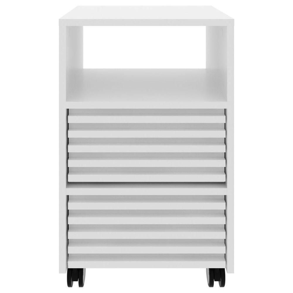Gaveteiro Para Escritório 2 Gavetas Com Rodízios Branco - 1