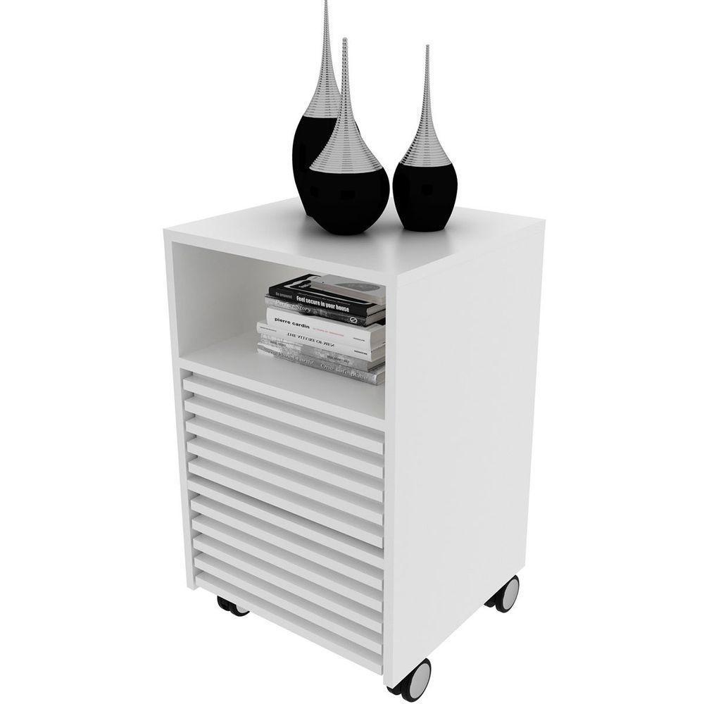Gaveteiro Para Escritório 2 Gavetas Com Rodízios Branco - 9