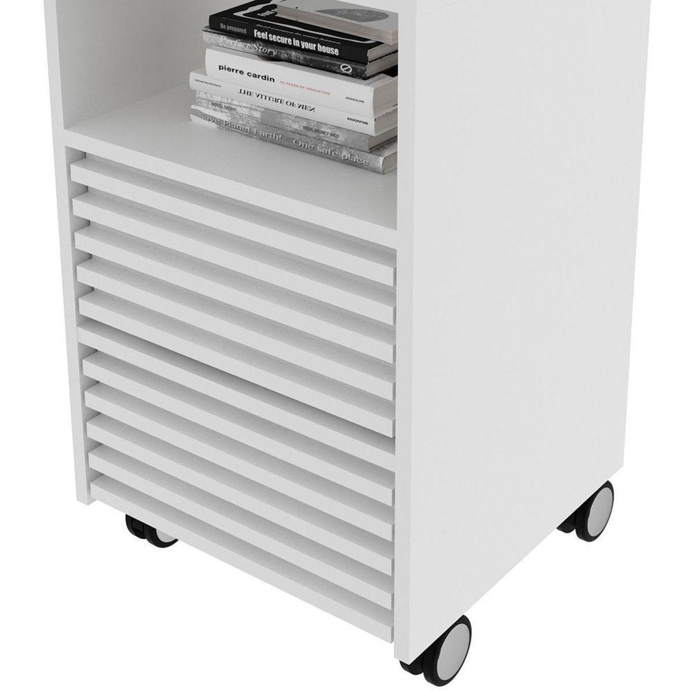 Gaveteiro Para Escritório 2 Gavetas Com Rodízios Branco - 10