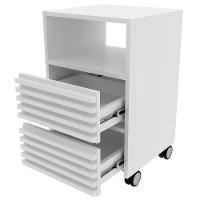 Gaveteiro Para Escritório 2 Gavetas Com Rodízios Branco - 2