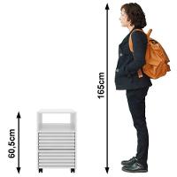 Gaveteiro Para Escritório 2 Gavetas Com Rodízios Branco - 7