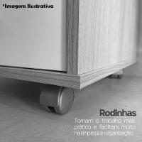 Gaveteiro Para Escritório 3 Gavetas Com Chave E Rodízios Nogal/preto - 7