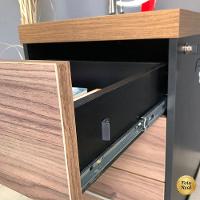 Gaveteiro Para Escritório 3 Gavetas Com Chave E Rodízios Nogal/preto - 9