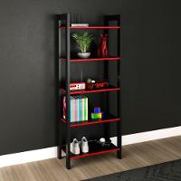 Estante Multiuso Gamer Livreiro Office 5 Prateleiras Preto/vermelho - 6