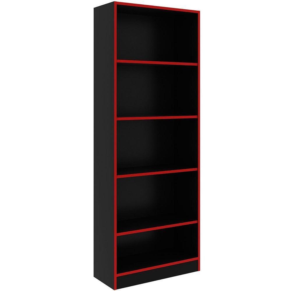Estante Multiuso Gamer Livreiro Office 5 Prateleiras Preto/vermelho - 4