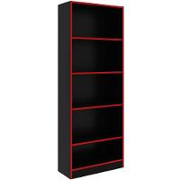 Estante Multiuso Gamer Livreiro Office 5 Prateleiras Preto/vermelho
