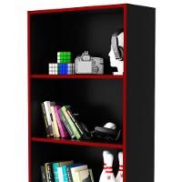 Estante Multiuso Gamer Livreiro Office 5 Prateleiras Preto/vermelho - 5