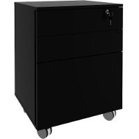 Gaveteiro Para Escritório 3 Gavetas Com Chave E Rodízios Preto - 1