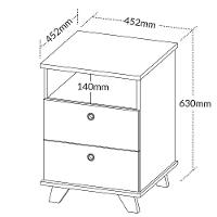Gaveteiro 2 Gavetas Com Nicho Pequeno Daya Olmo/branco - 2